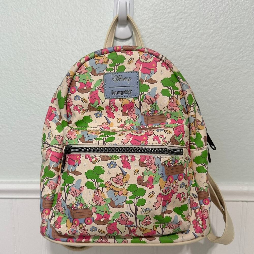 Loungefly Disney Snow White Seven Dwarfs Mini Backpack Allover Print